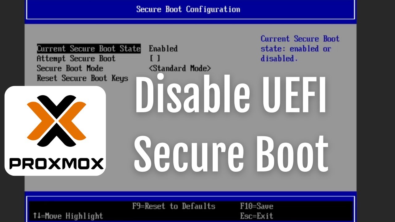 Как отключить безопасную загрузку UEFI на виртуальной машине Proxmox