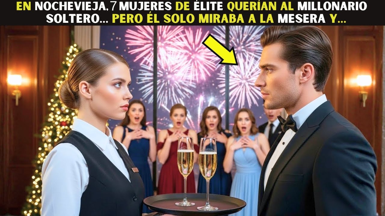 En Nochevieja, 7 mujeres de élite querían al Millonario soltero… pero él solo miraba a la mesera y…