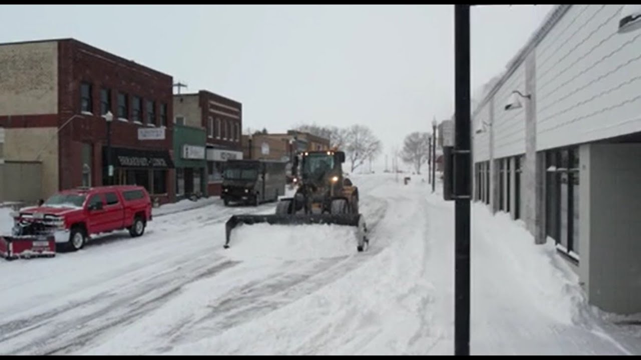 Minnesota weather: Drone video of snow removal in Buffalo