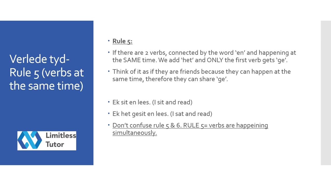Verlede Tyd Rules (Past Tense - Afrikaans FAL)