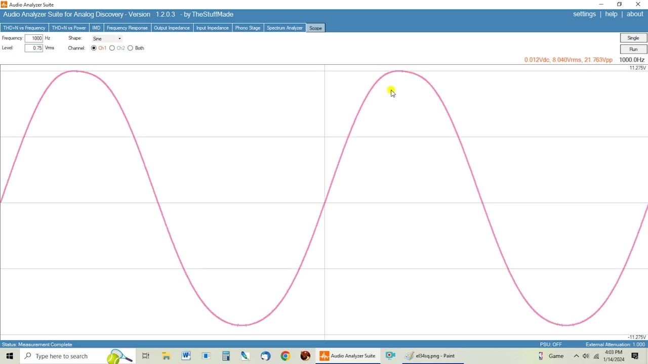 The 12AX7/EL34 Prototype: First Audio Analyzer Tests!