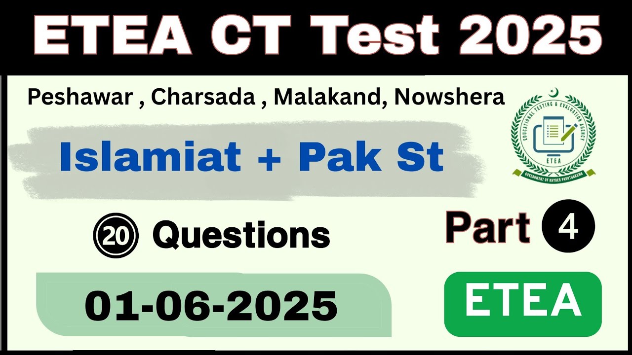 ETEA CT Test Peshawar Charsada Nowshera Malakand 01-06-2025 Part 4
