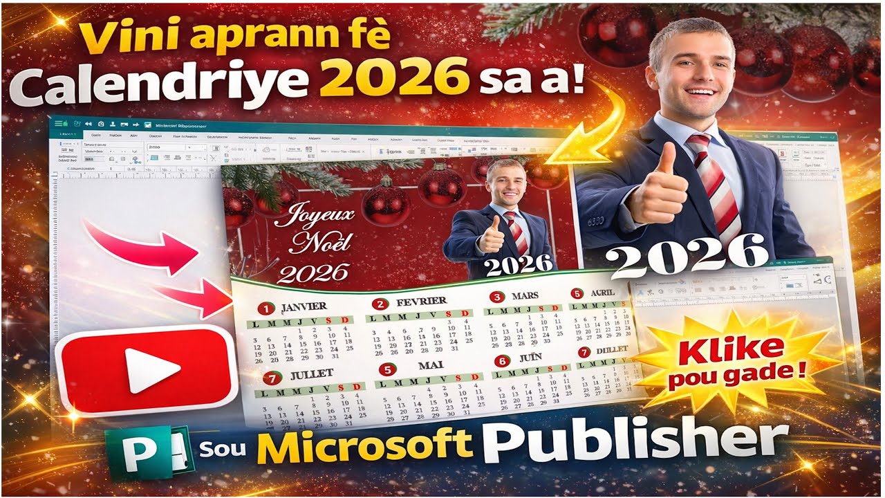 “Kreye Yon Bèl Kalandriye 2026 Pou Nwèl – Tutorial Fasil sou Word