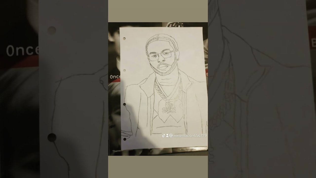 DRAWING OF POP SMOKE FOR 100 SUB SPECIAL #rapper #art #legend #rip #illastration