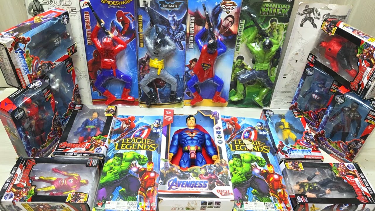 UNBOXING AVNGERS SUPERHERO #04 SPIDER-MAN, WOLVERINE, HULK, SPIDER-MAN,THOR, IRONMAN,CAPTAIN AMERICA