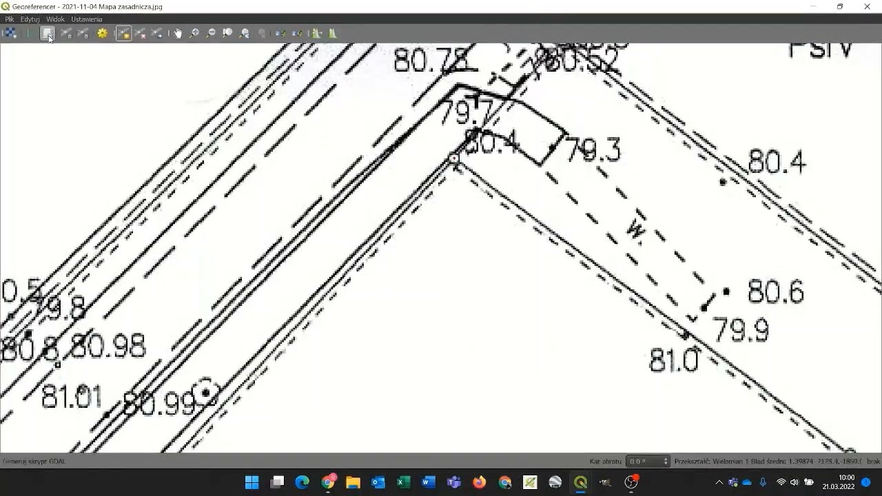Rektyfikowanie rastra - georeferencja QGIS - geolokalizowanie map - kalibracja ręczna