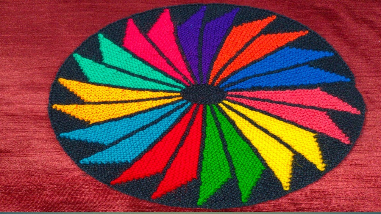 रंग बिरंगे ऊन से बनाए बिल्कुल आसान तरीके का पायदान #tablemat #doormat #handmade@DIY by sinni