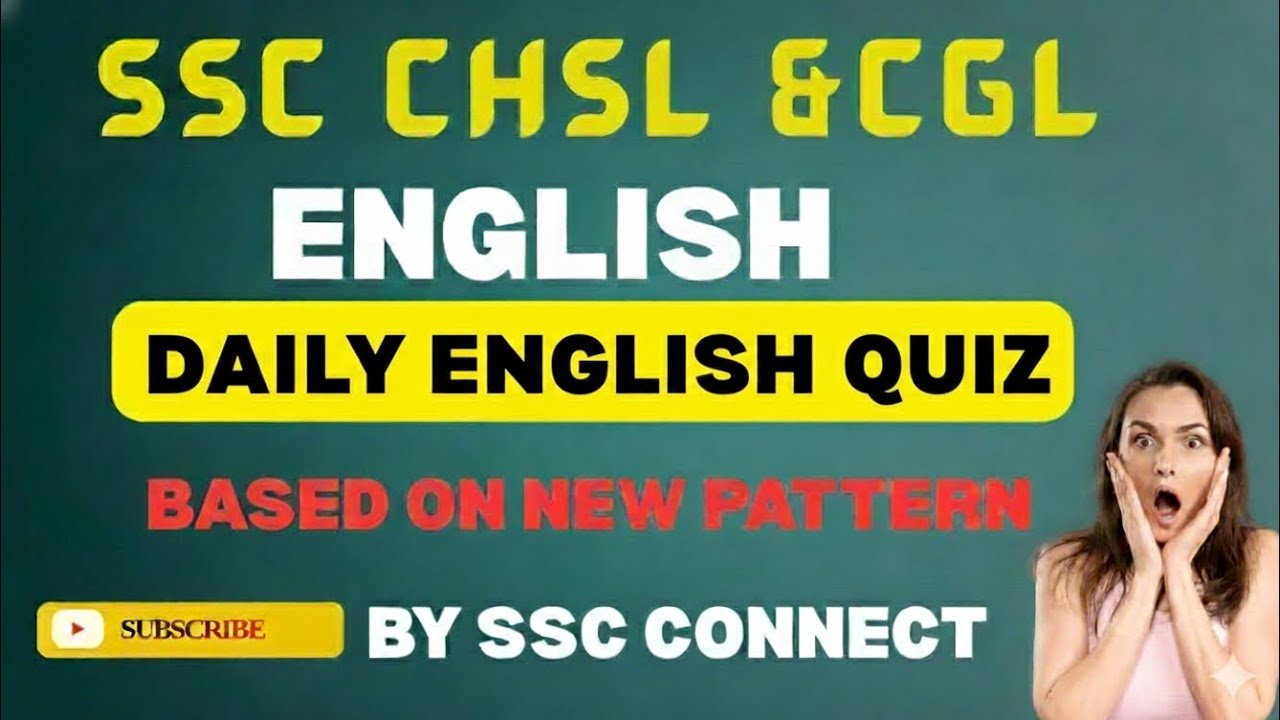 SSC CHSL & CGL English Daily Quiz | New Pattern | English for SSC Exams