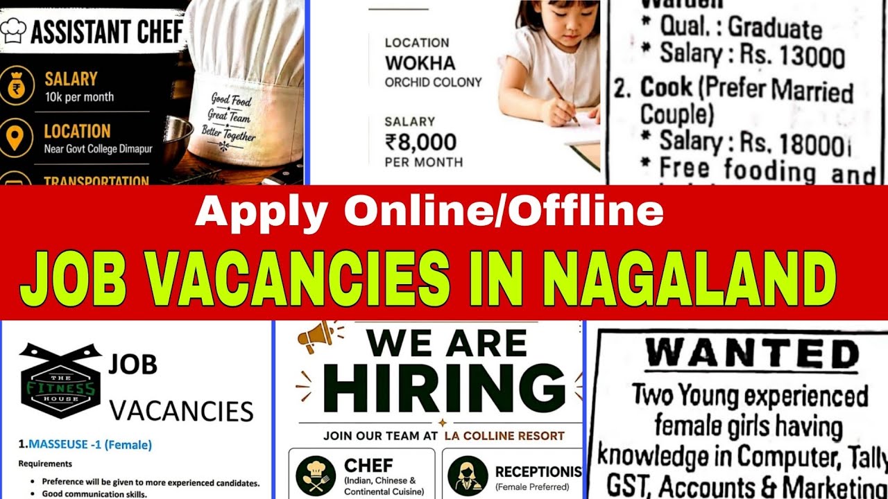 Latest Job vacancies in Nagaland, Private Job vacancies