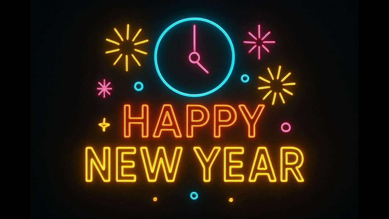 Happy New Year Sign For 12 Hours
