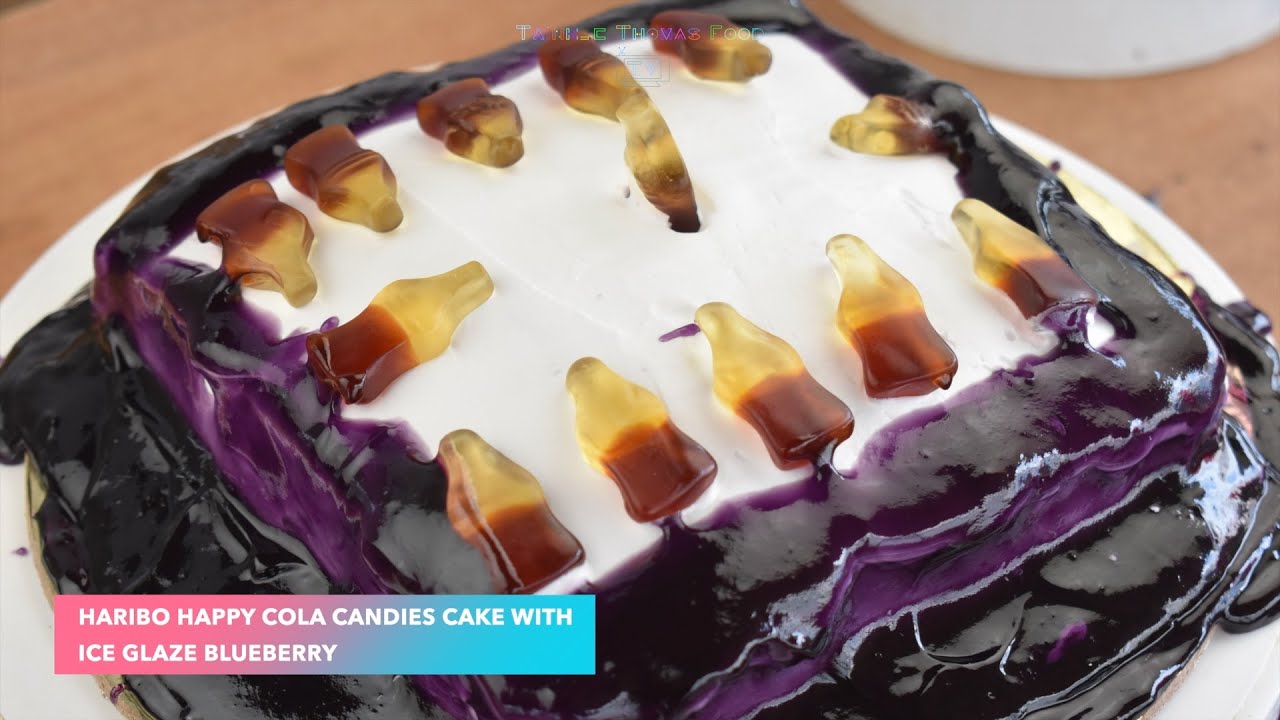 “Haribo Happy Cola Cake with Blueberry Ice Glaze 🍰 | Ultimate Step-by-Step Cake Decorating Tutorial”