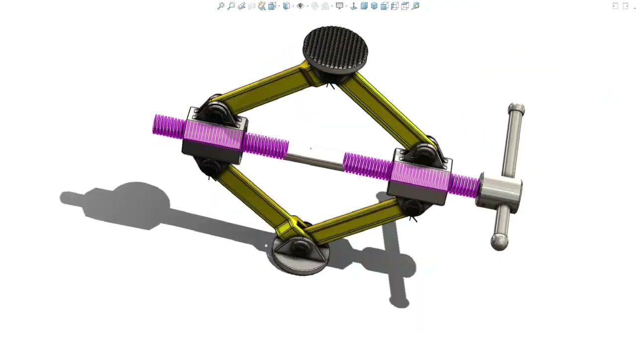 Solidworks Tutorial # 259 how to design a car jack in solidworks animation
