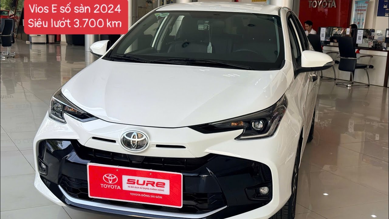 Vios E số sàn 2024 siêu lướt 3.700 màu trắng, xe Quốc dân siêu bền bỉ 🥰