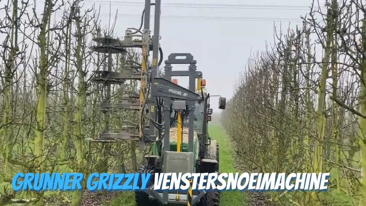 Grunner Grizzly venstersnoeimachine in actie