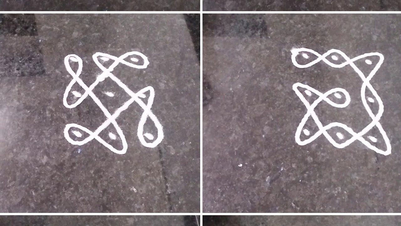 Easy and simple 3 dota kolam/rangoli/muggulu for beginners 