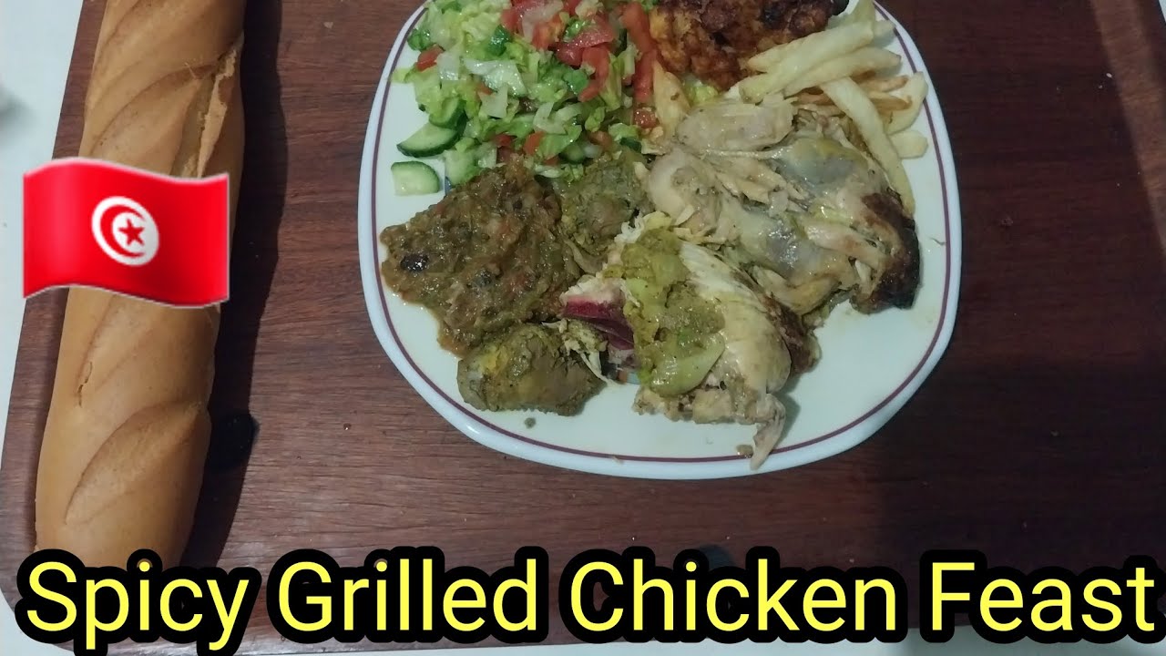 🍗🥦🔥 Grilled Chicken with Broccoli & Harissa Mukbang ASMR | Spicy Healthy Eating Sounds