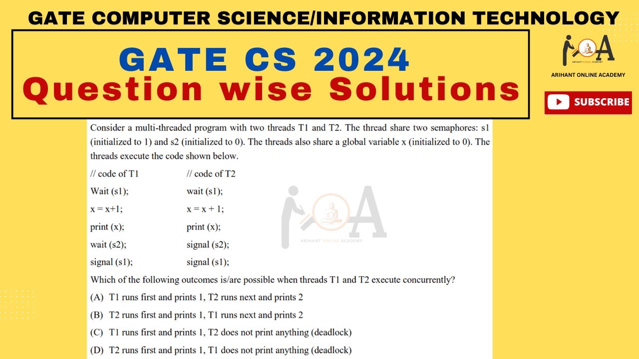 GATE CSE 2024 | Set 2 | Question: 36 | OS | Solved GATE CS PYQS
