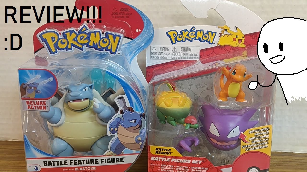 REVIEW: Pokemon Battle Feature Figure Blastoise and Battle Figure Set Haunter Appletun Charmander
