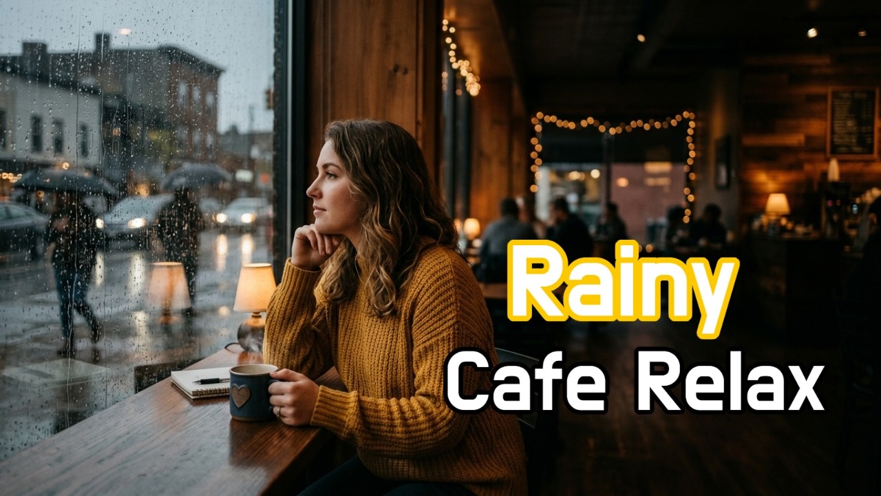 Rainy Cafe Relaxing Music for Studying | Cozy Rain Coffee Shop Ambience