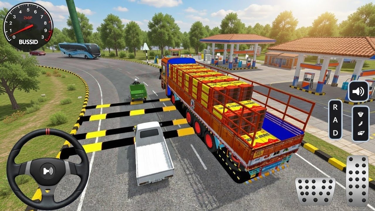 Ashok Leyland 14 Wheeler Lorry | Cement Load Speed Breaker Map 😱 | BUSSID Gameplay 
