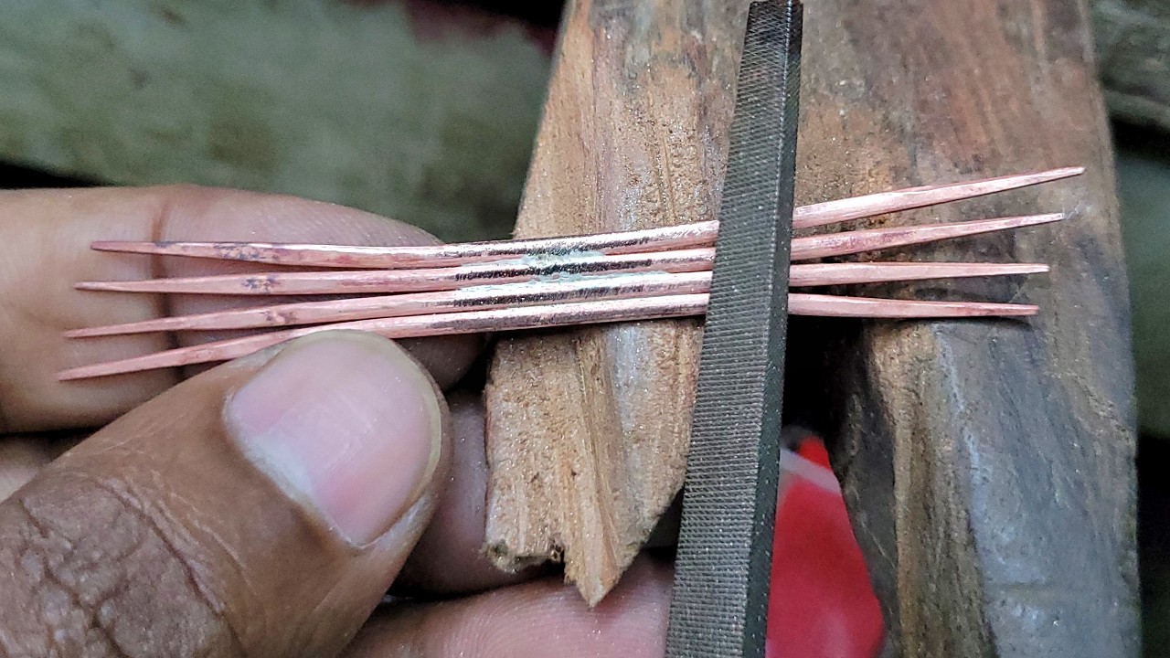 Beautiful design copper ring making ! How to make a twisted ring ! Handmade jewellery