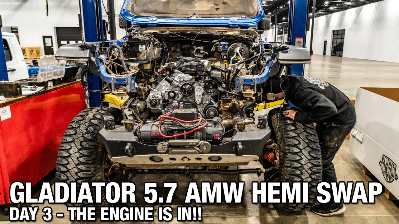 5.7 AMW Hemi goes in my Gladiator - Full Conversion day 3