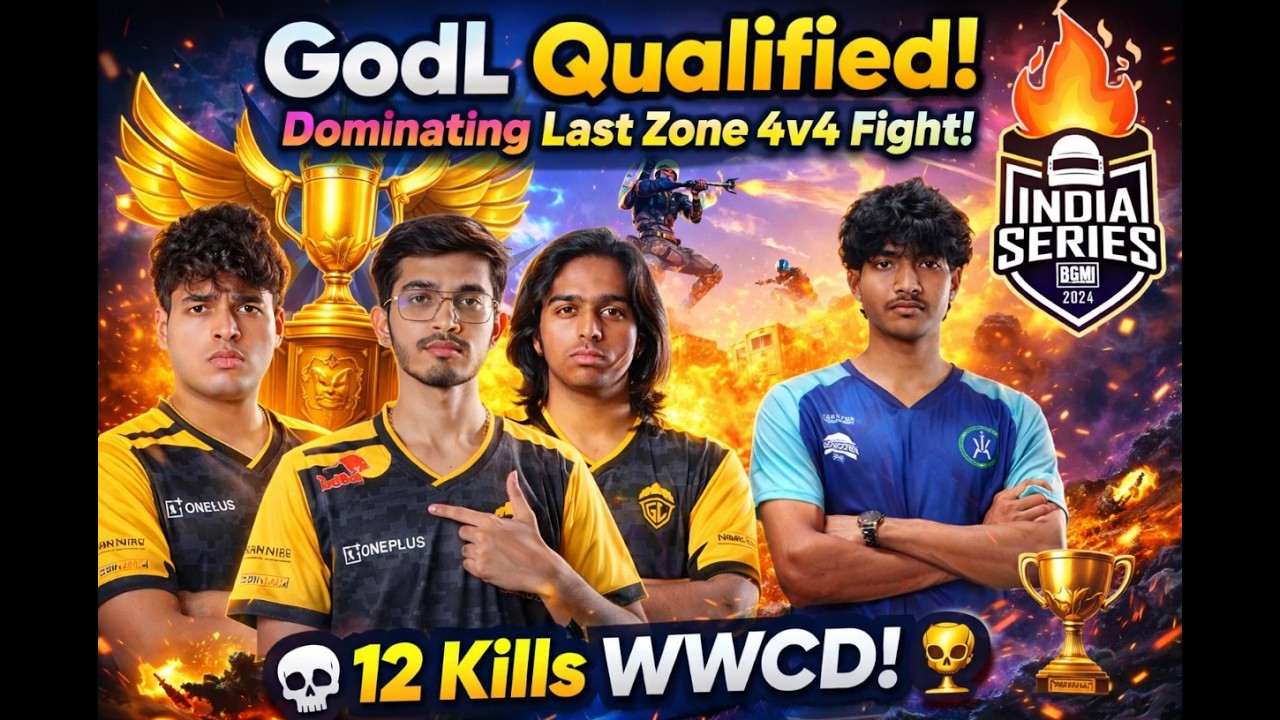 🇮🇳 GodL Qualified ✅ Last Zone 4v4 Fights 😥GodL vs Madkings 😱 12 Kills WWCD 🍗 GodL Domination 💛