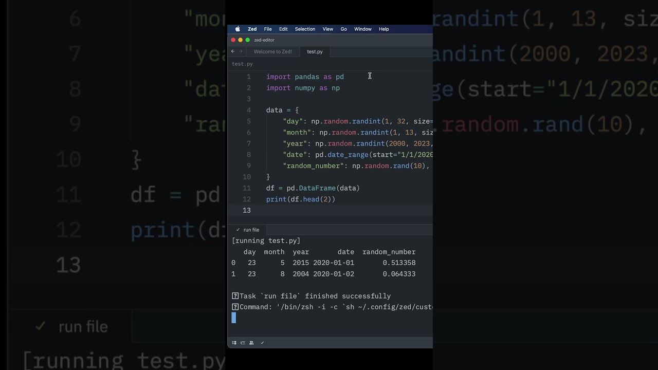 Zed Editor - Run Code Shorcut #zed #coding