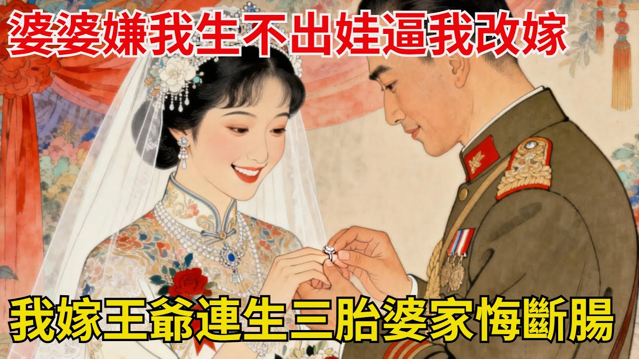 婆婆嫌我生不出娃逼我改嫁，我轉身嫁王爺連生三胎，前婆家悔斷腸求復合，我冷笑：滾！#故事頻道#民間故事#故事分享#中國文化#情感#聽書