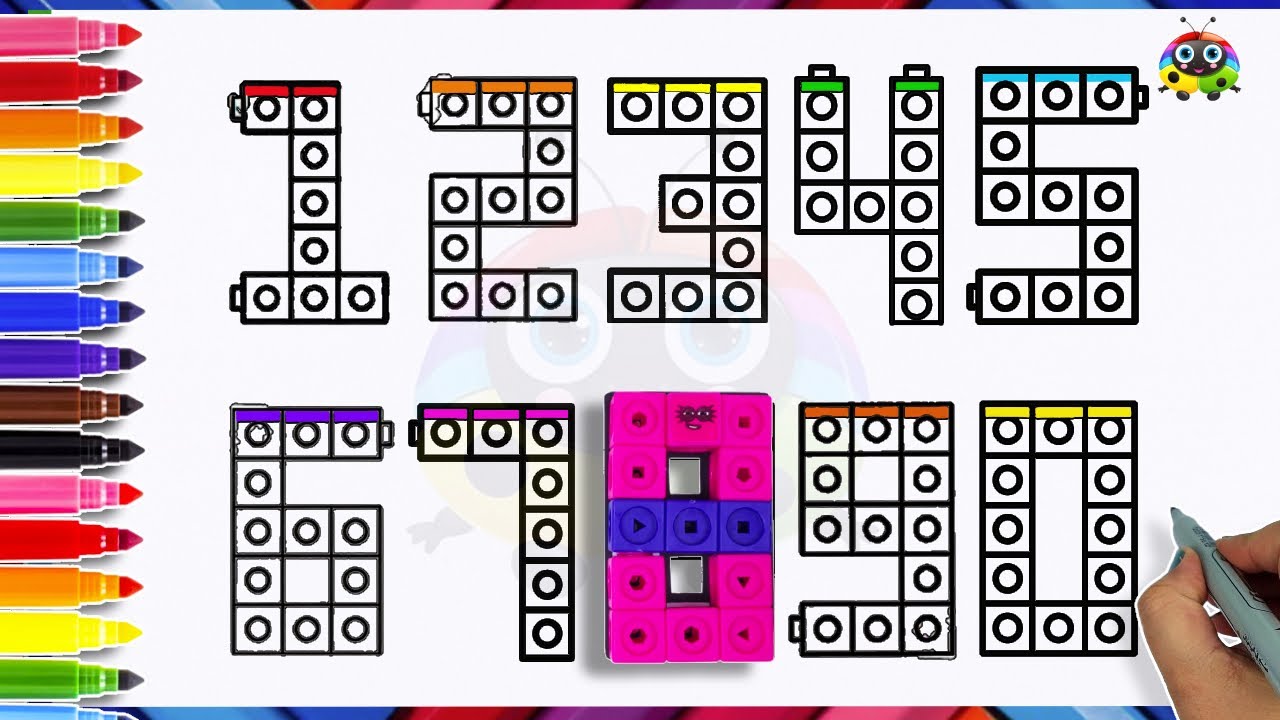 How To Draw Numbers With NumberBlocks Coloring For Kids | Drawing & Coloring Tutorial For Kids