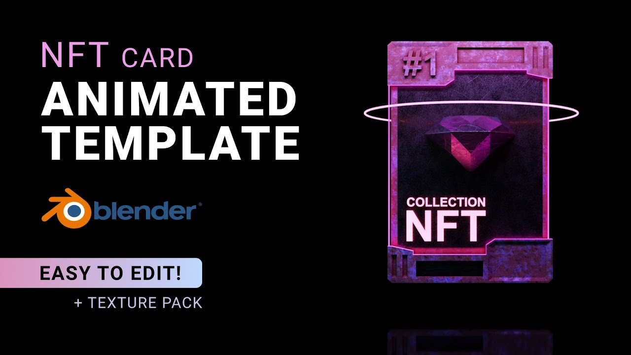 Blender template NFT card  (.blend file + tutorial) #4