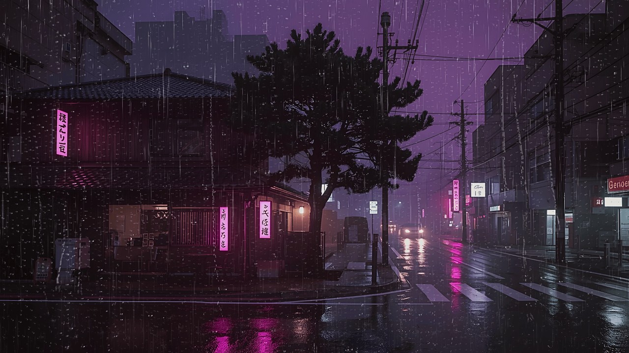 Classic 90s Rainfall in Tokyo — Nostalgic Lofi Beats for Calm Focus