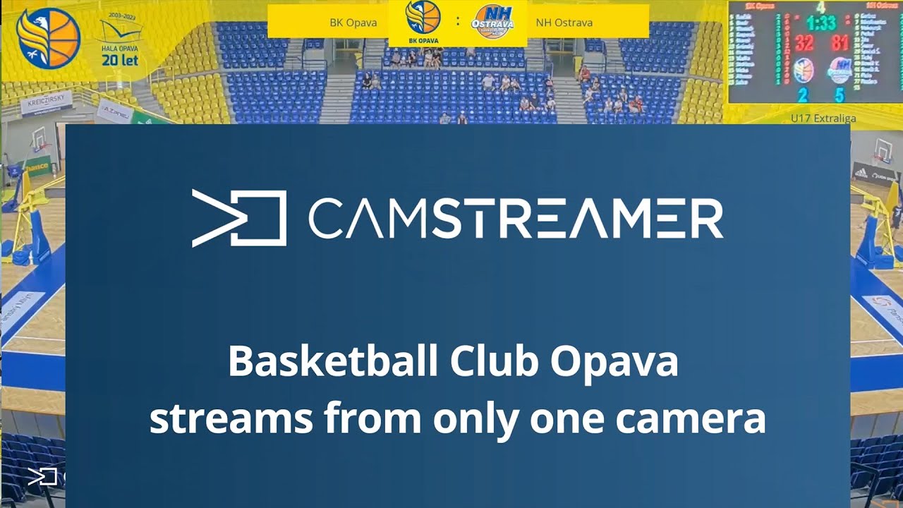 CamStreamer Sport Case Study &ndash; Basketball Club Opava &ndash; one camera streaming solution