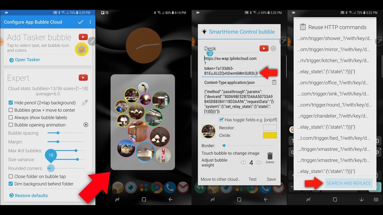 [v9.17] Advanced folder and Smart Home control features in Bubble Cloud Widgets and Wear Launcher