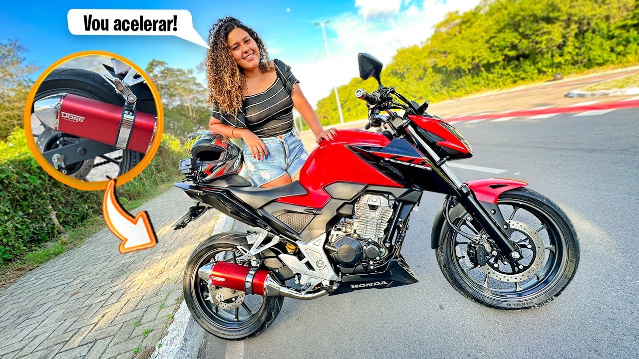 JAMILLY ACELEROU FORTE A CB300F COM ESCAPE DORE!!!