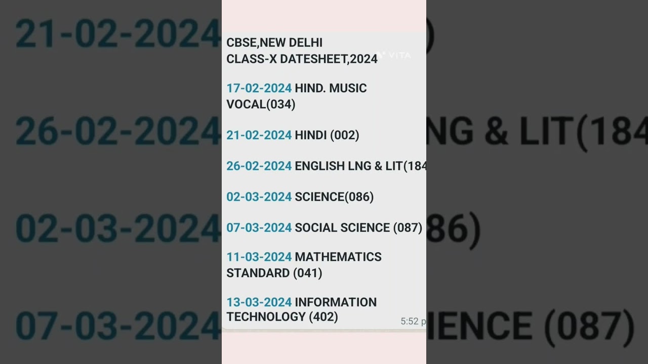 CBSE 10th date sheet 2024 #boardexam2024 #datesheet #speedupstudyskills #cbse #aptitude #10thclass