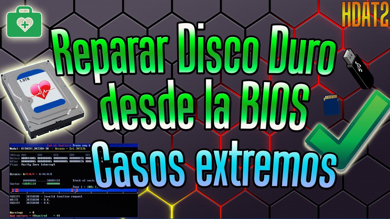 Cómo Reparar Disco Duro desde MS-DOS BIOS arranque para casos extremos✅ HDAT2 | HDD Regenerator