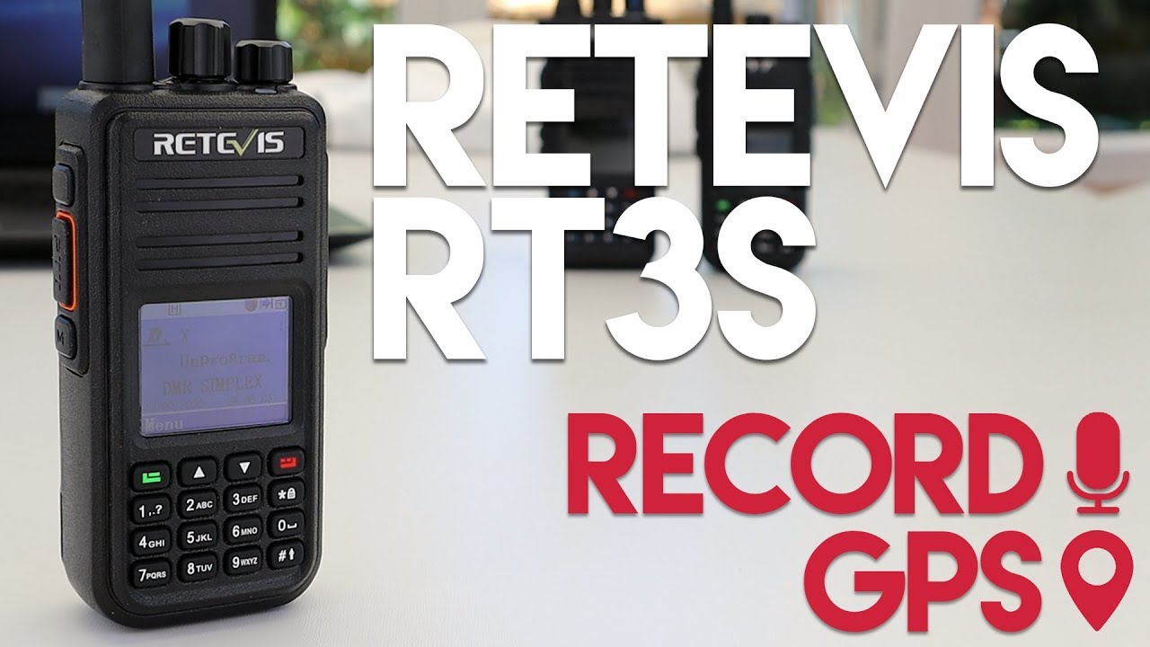 Retevis RT3S Dual Band DMR Radio With GPS & Record + Programming