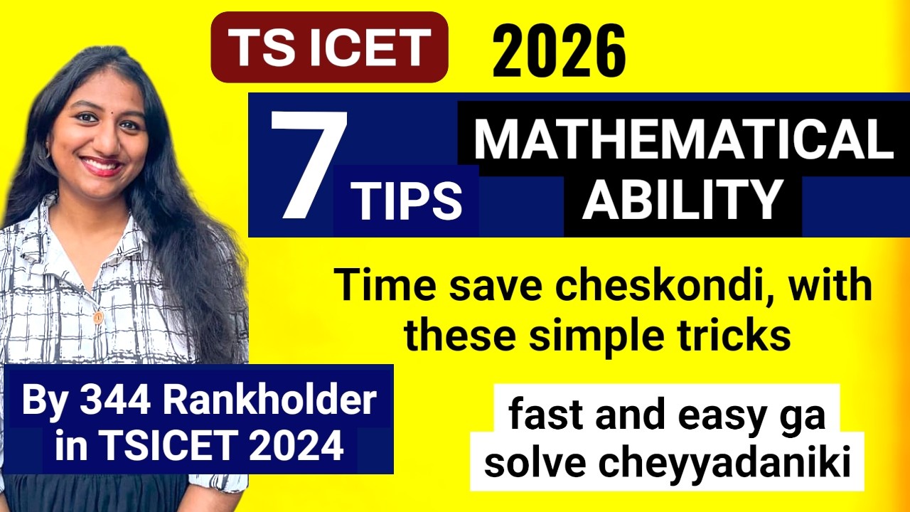 Mathematical ability tips to improve score | Last-minute tricks | TSICET 2026