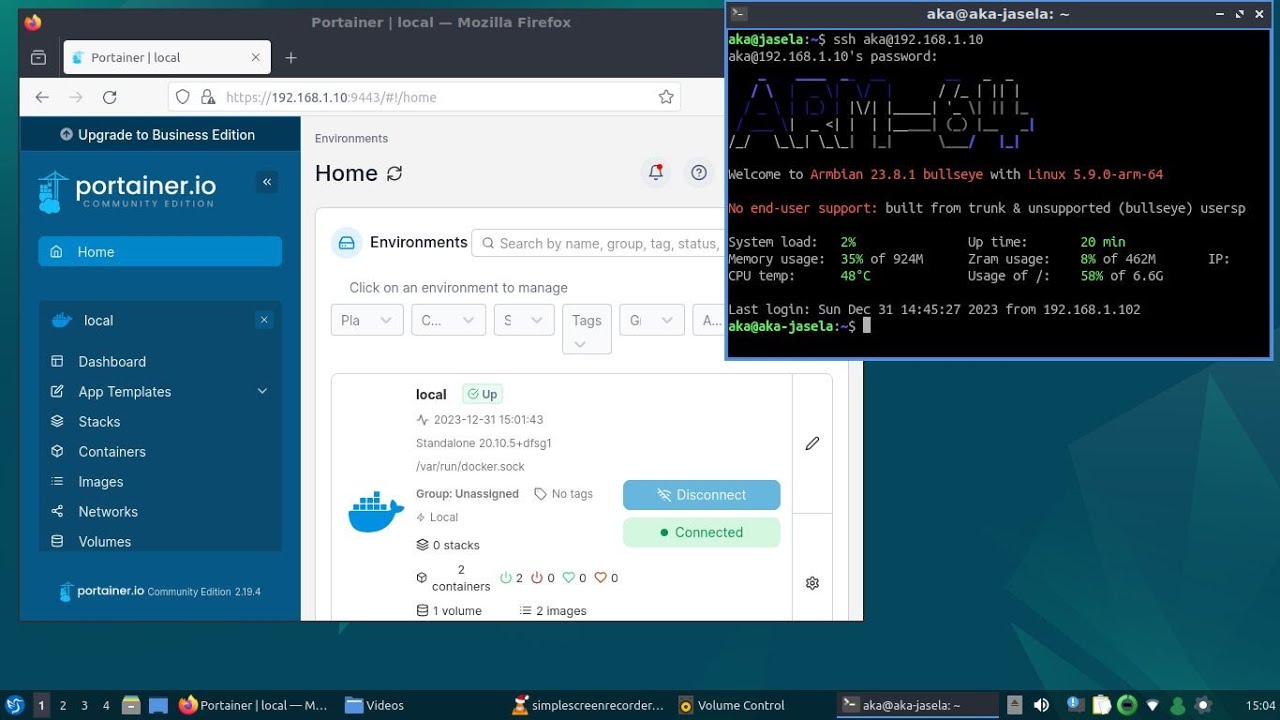 Install Portainer CE Di Linux Armbian Bullseye STB B860H