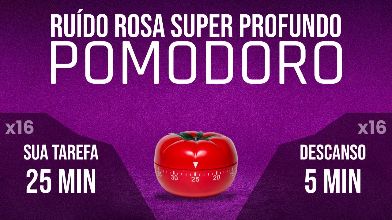 Foco Brutal em 8 Horas Sem Distração! | Pomodoro + Ruído Rosa Super Profundo 🎯📚