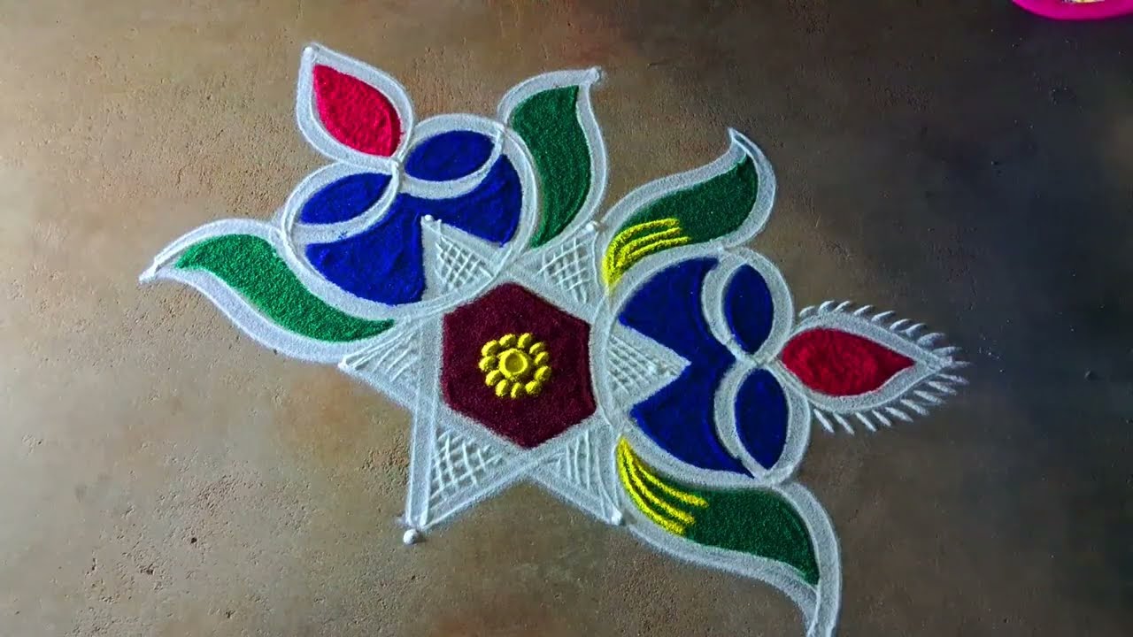 Aadiperukku simplevillaku kolam🌻3*2 aadi kiruthigai special muggulu design🌻shravana masam special
