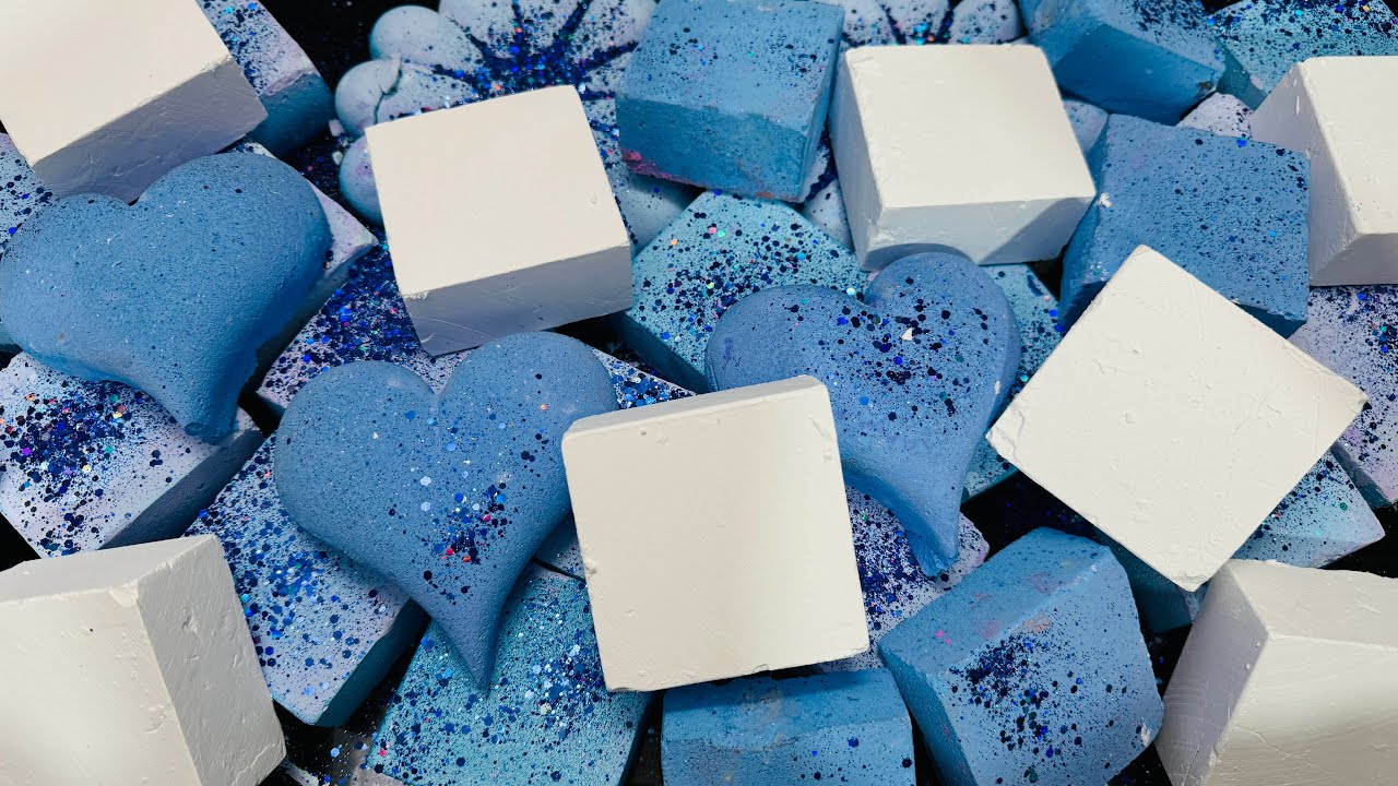 Fresh Gym Chalk & Blue Dyed Chalk ASMR Crush | Oddly Satisfying ASMR Chalk Video 
