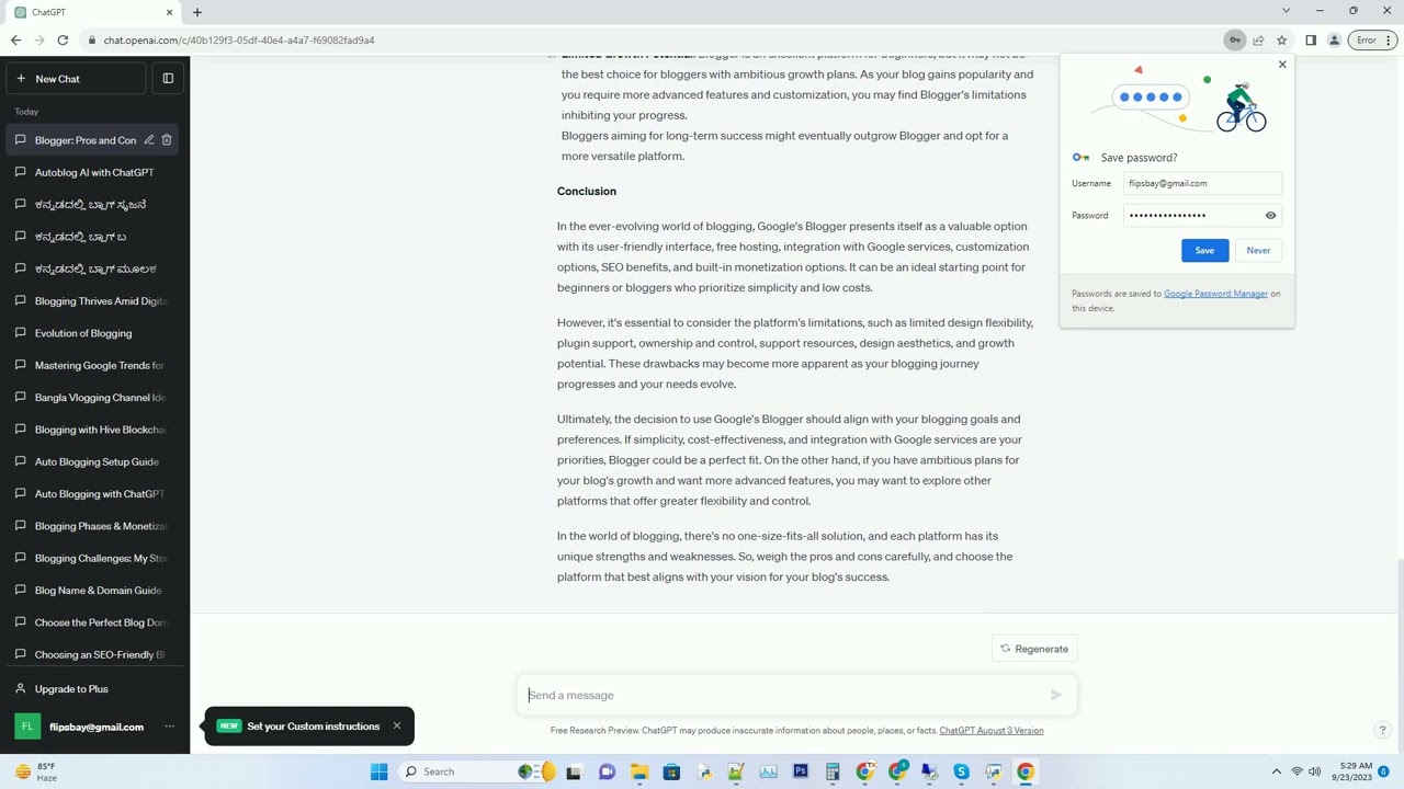 Google's Blogger Pros and Cons