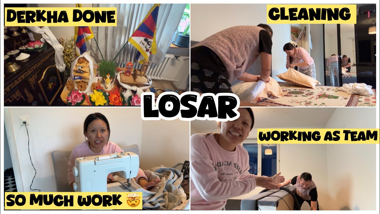 So much work🤯cleaning as Teamwork👏going to throw all garbage😁 Losar derkha done #tibetanvlogger 