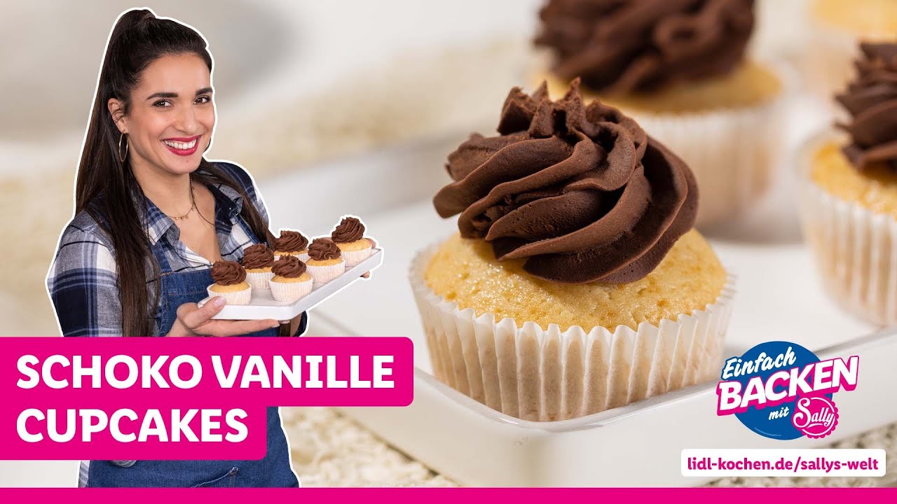 Schokoladen Vanille Cupcakes | Mit cremiger Boston Cream Pie Füllung 🧁