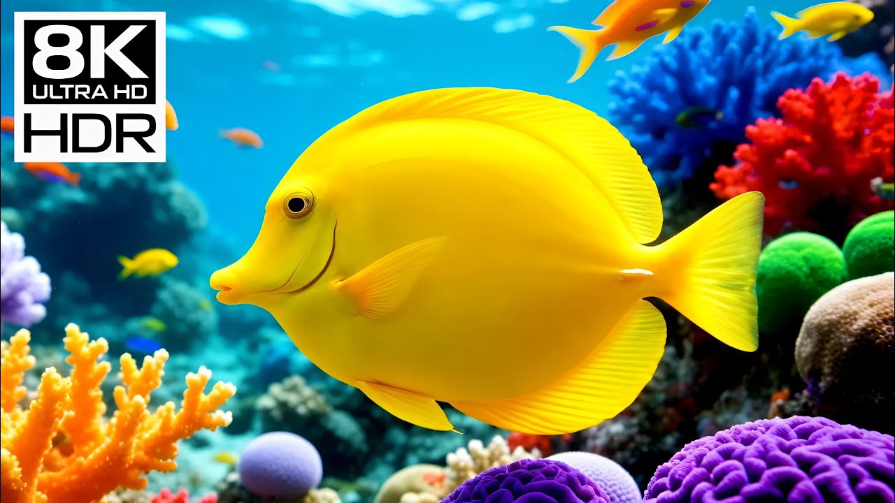 🌌 8K HDR | Secrets of the Deep Blue – Glowing Fish & Pristine Coral Depths