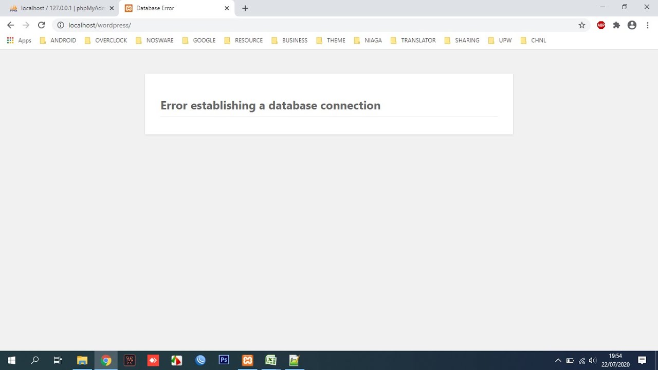 How to Solve error establishing a database connection