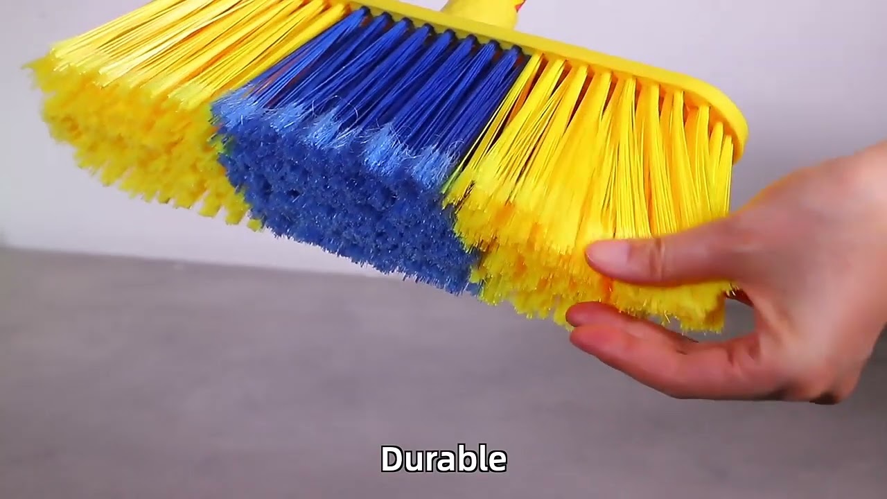 economy plastic broom with wooden stick in wholesale-Made in China directly factory exporting