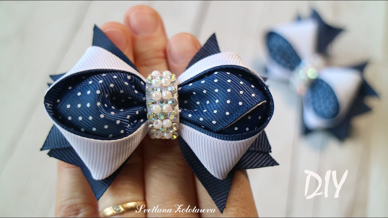 БАНТИКИ ИЗ ЛЕНТ 🎀 Школьные канзаши 🎀 Ribbon bow Kanzashi 🎀 Svetlana Zolotareva